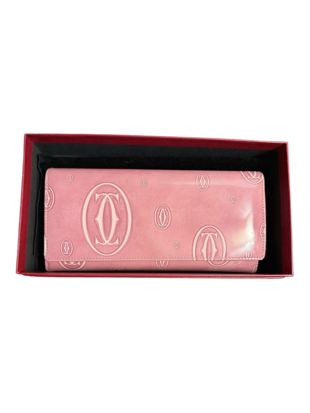 Cartier Pink Happy Birthday Logo-Embossed Continental Wallet